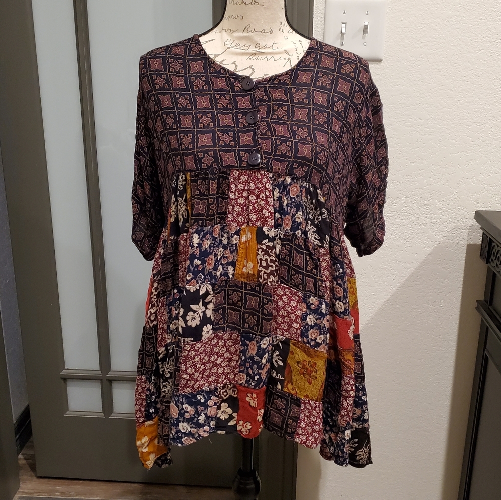 Patchwork Babydoll Dress / Top
